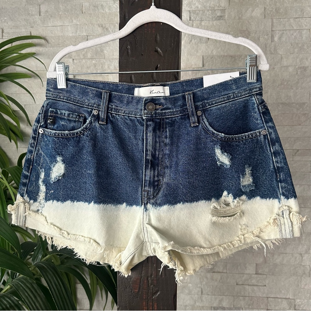 KANCAN Bleach Dipped Cuttoff Festival High Rise Shorts Size 28 New with Tags